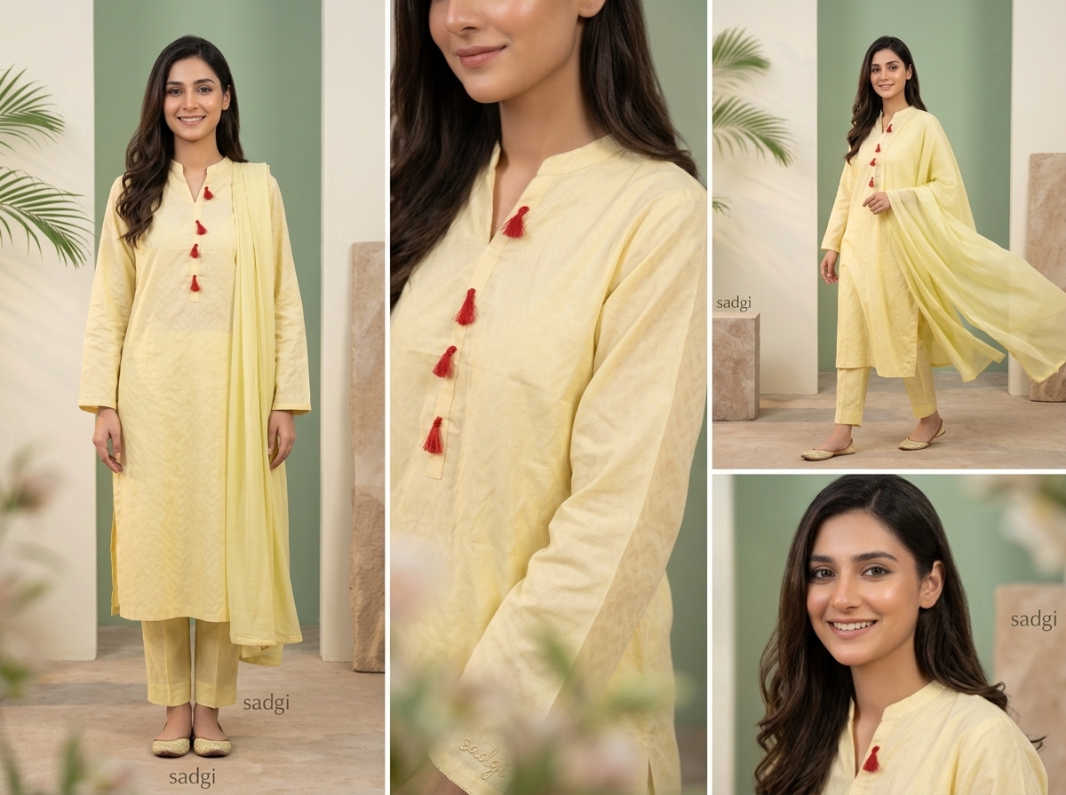 Yellow jacquard Shirt Trouser